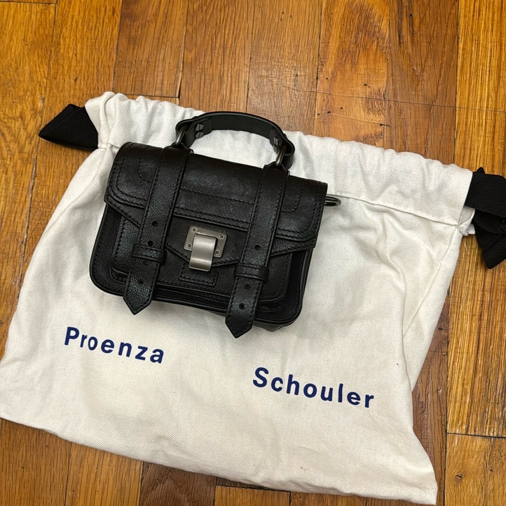 Mini Proenza shouler black leather bag